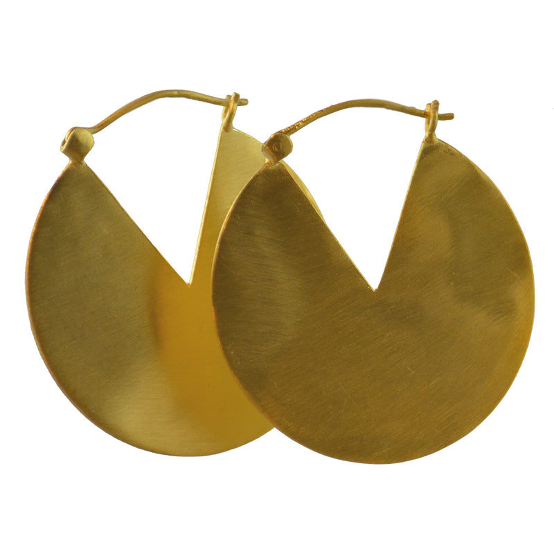 Euro Gold Round Side Stud Earrings B34