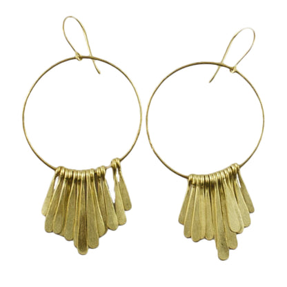 Euro Gold Tassel Hoop Earrings B15