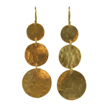 Euro Gold Triple Drop Earrings B36