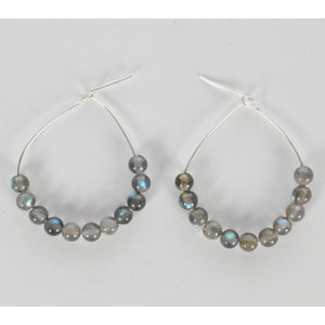 Gemstone and Pearl Hoop Earrings  IAE1118 Lux