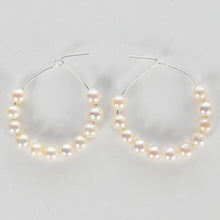 Gemstone and Pearl Hoop Earrings  IAE1118 Lux