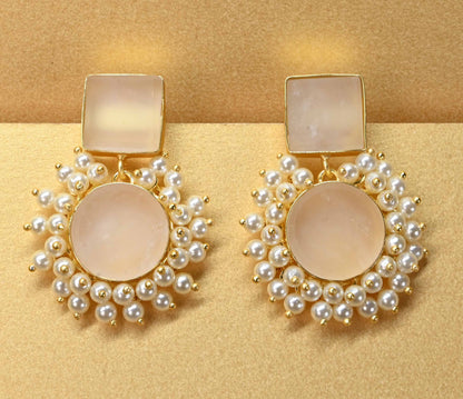 Diva Gold  Earrings Gems and Pearls 4 Colourway's