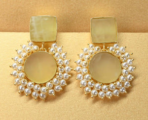 Diva Gold  Earrings Gems and Pearls 4 Colourway's