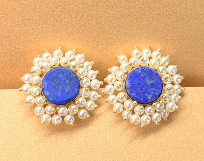 Diva Gold  Earrings Gems and Pearls- 4 Colorway's