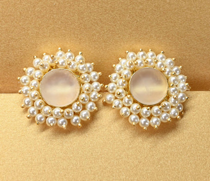 Diva Gold  Earrings Gems and Pearls- 4 Colorway's