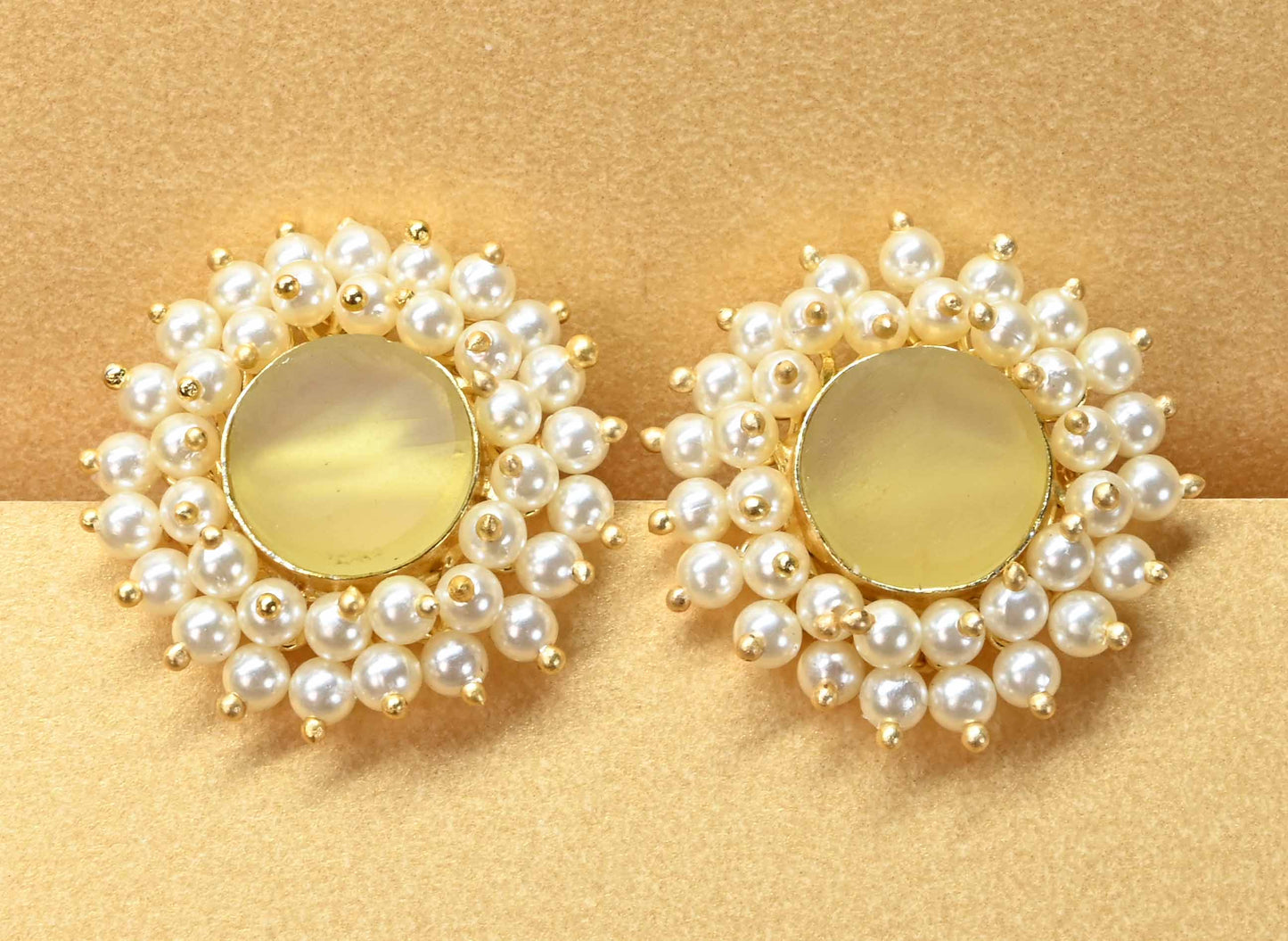 Diva Gold  Earrings Gems and Pearls- 4 Colorway's