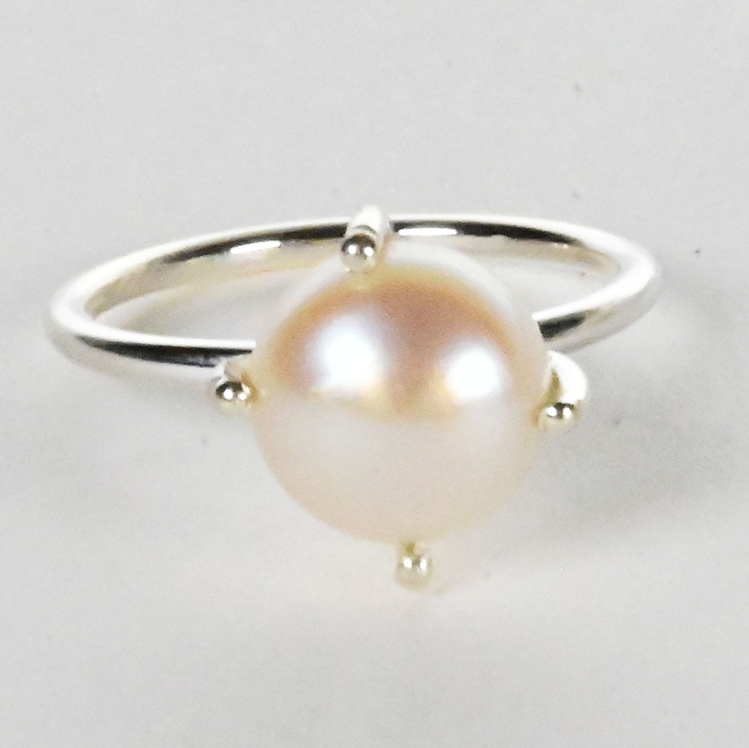 Round pearl Ring claw set 10mm  IARP2228 Lux