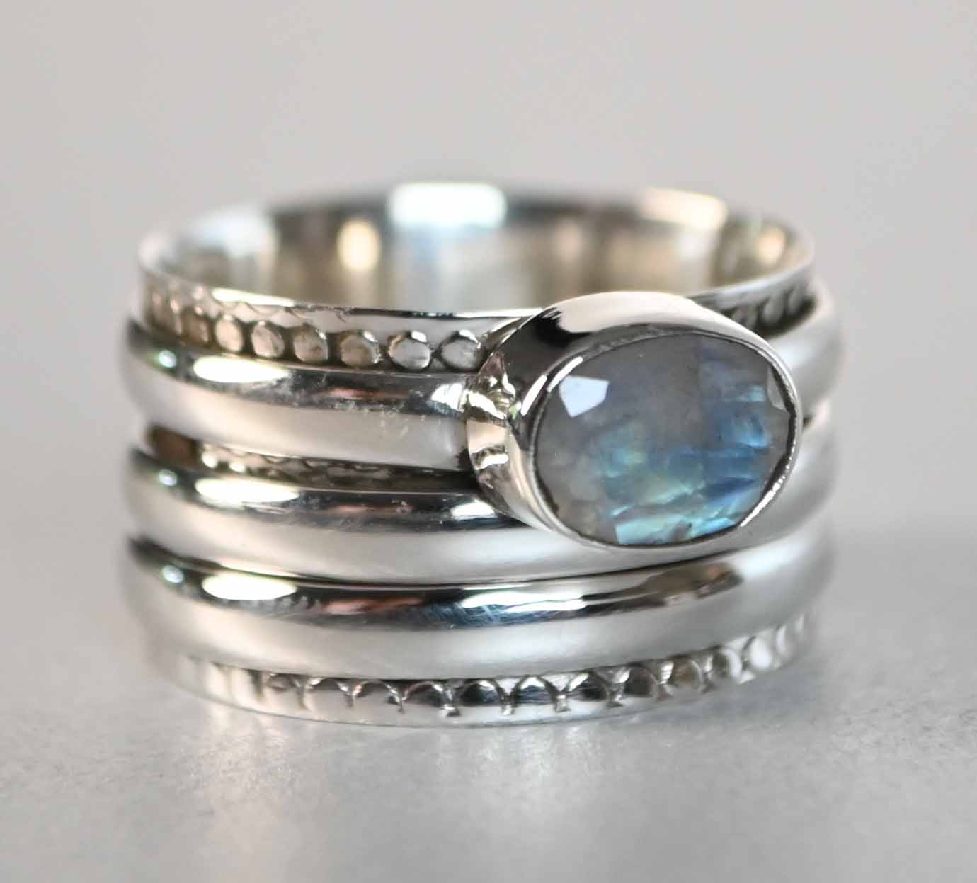 Gemstone Spinner rings.  lux