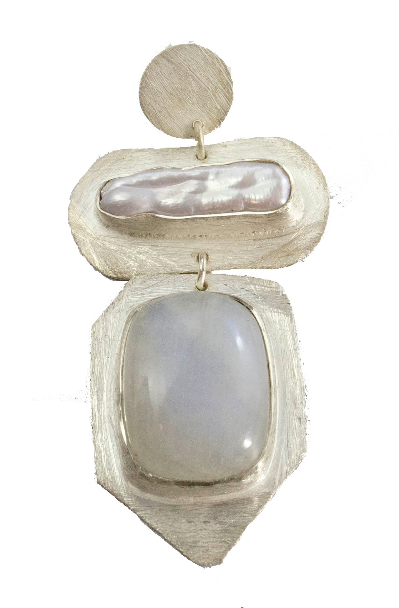 a1 Gem and Biwa Pearl Pendants matte finish. Lux