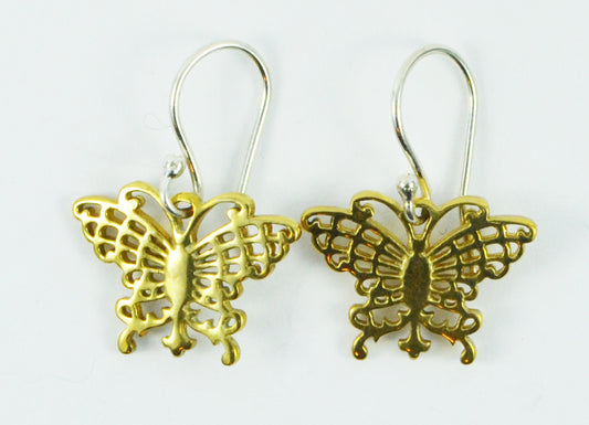 Butterfly Earrings Brass