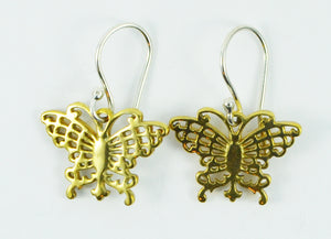 Butterfly Earrings Brass