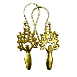Mother Tree Earrings Brass