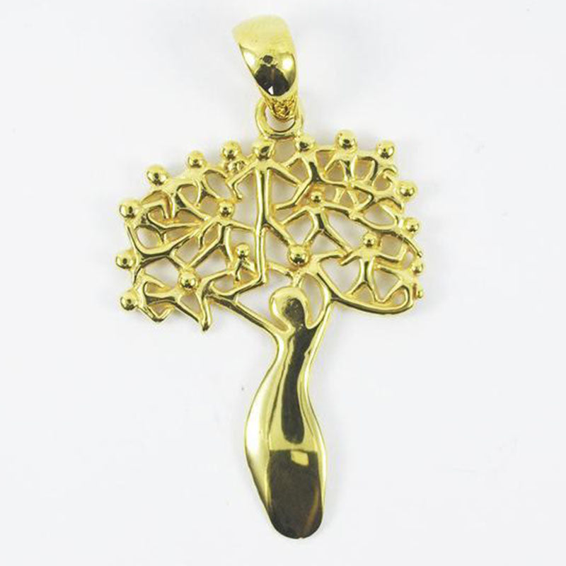 Mother Tree Pendant Brass