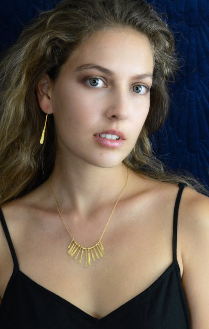 Euro Gold long hook Earrings B51