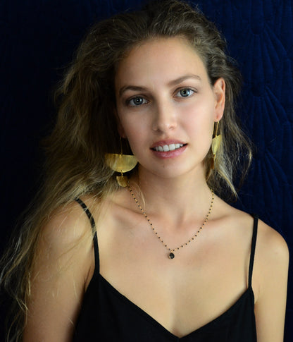 Euro Gold Fan Drop Earrings B26b