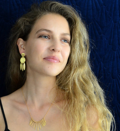 Euro Gold Multi Swing Stud Earrings B45