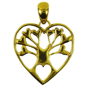 Tree of Hearts Pendant Brass
