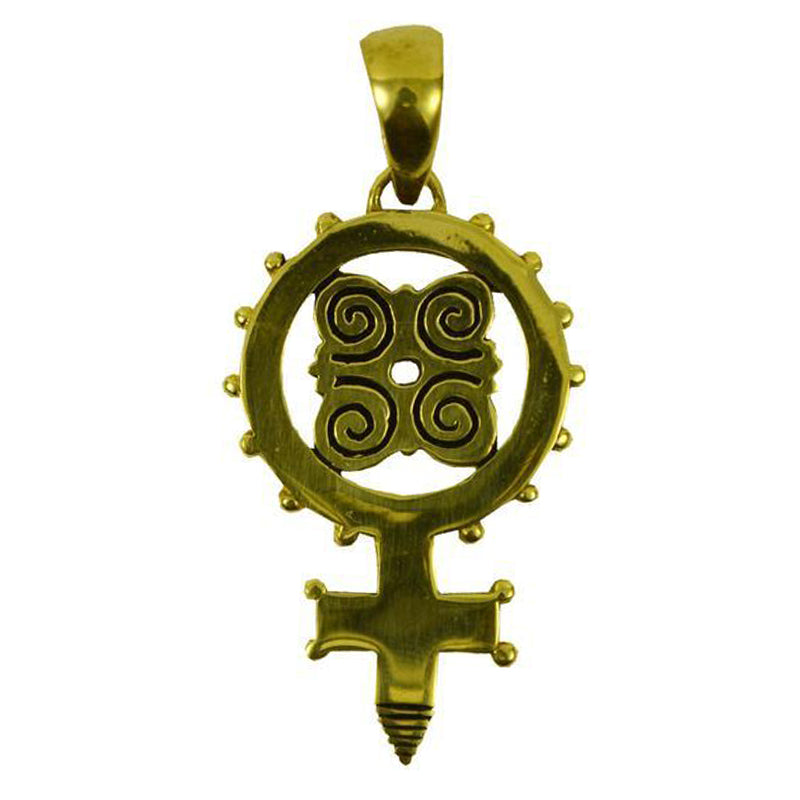 Woman Symbol Pendant Brass