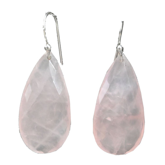 Fine Faceted Teardrop Gemstone Earrings Silver Hook Lux IAE1118