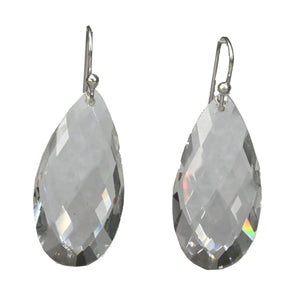 Fine Faceted Teardrop Gemstone Earrings Silver Hook Lux IAE1118