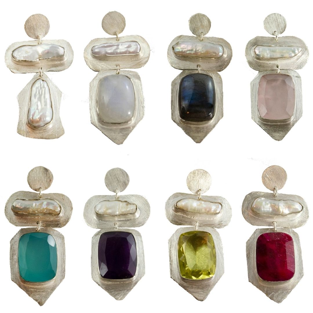 a1 Gem and Biwa Pearl Pendants matte finish. Lux