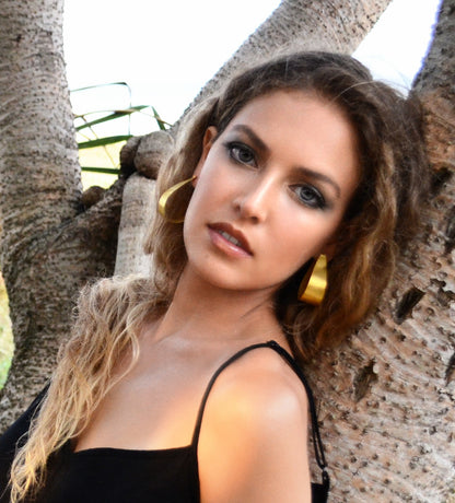 Euro Gold Wide Hoop Earrings B17