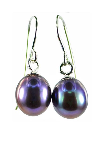Peacock Pearl Drop Sterling Silver Earrings