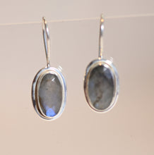 Oval Gemstone Hook Earrings Lux