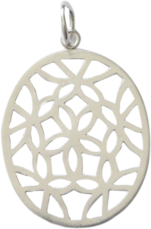 Mandala Pendant Frosted Sterling Silver